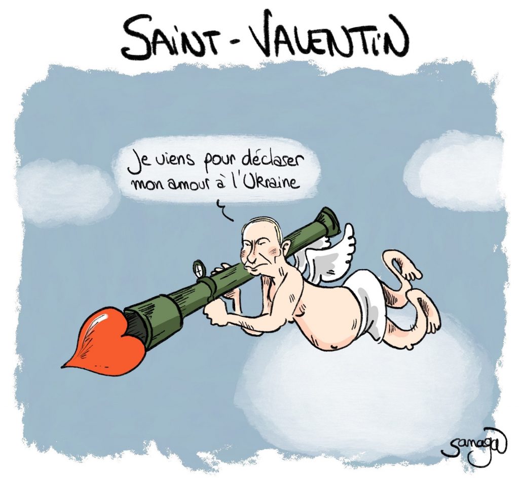 dessin presse humour Saint-Valentin image drôle Poutine Ukraine
