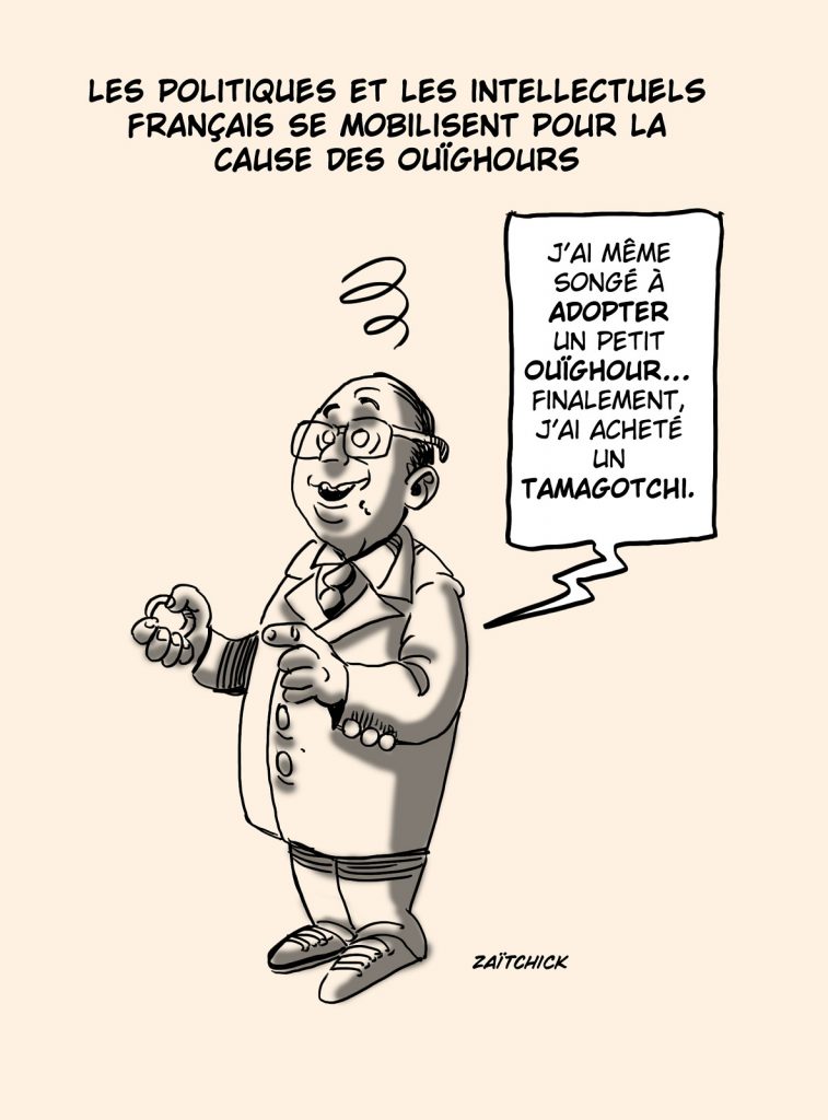 dessin presse humour mobilisation cause Ouïghours image drôle François Hollande