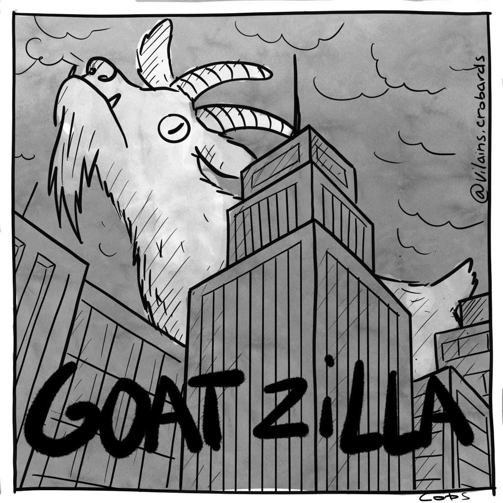 gag image drôle Godzilla image drôle Goatzilla