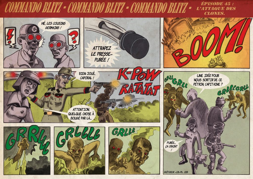 Commando Blitz BD bande dessinée nazi guerre mondiale robots science-fiction parodie