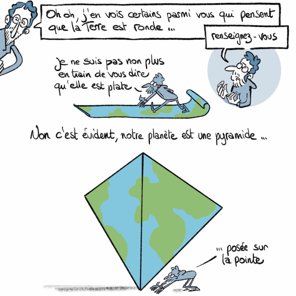 dessin presse humour complotisme image drôle platisme