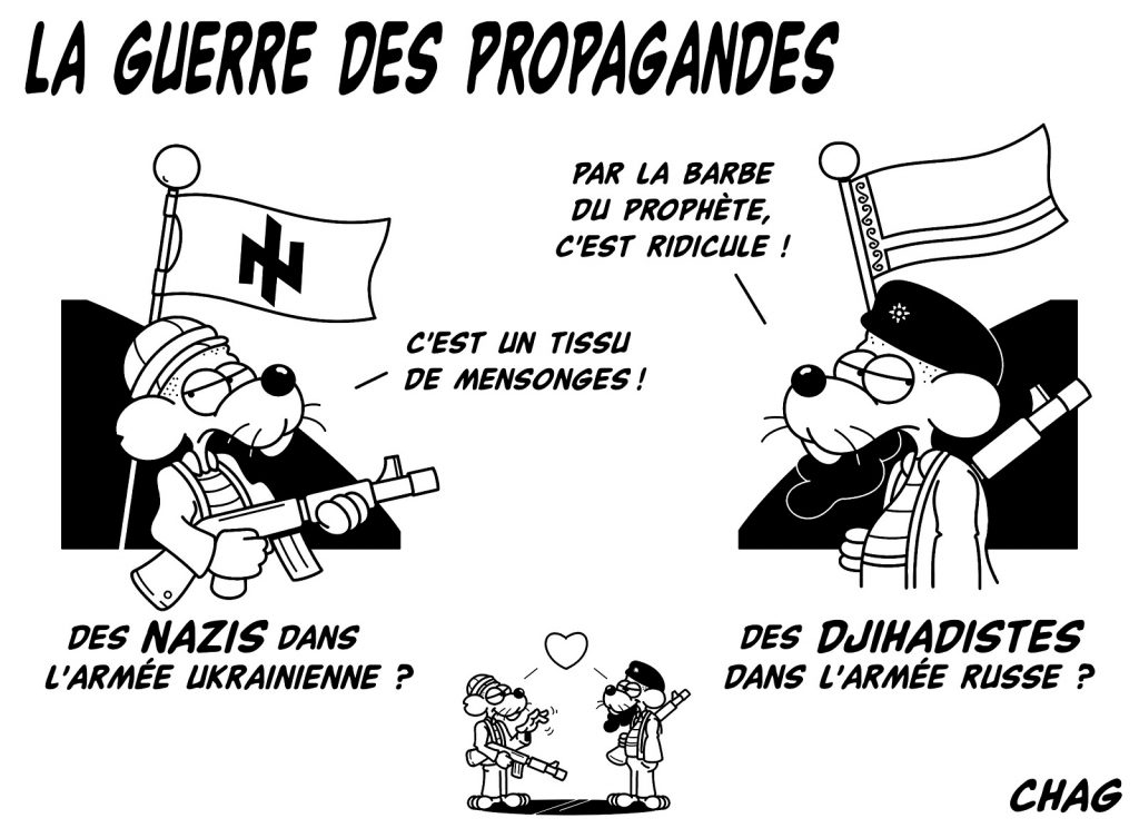 dessin humoristique Ukraine guerre Russie image drôle ukainiens nazis russes djihadistes