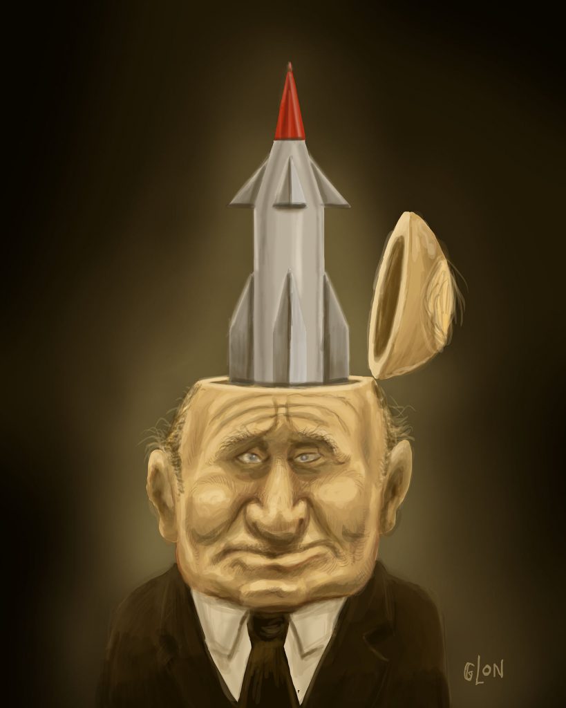 dessin presse humour guerre Ukraine Vladimir Poutine image drôle Russie menace nucléaire
