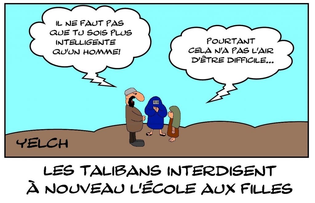 dessins humour Afghanistan Talibans image drôle interdiction école filles