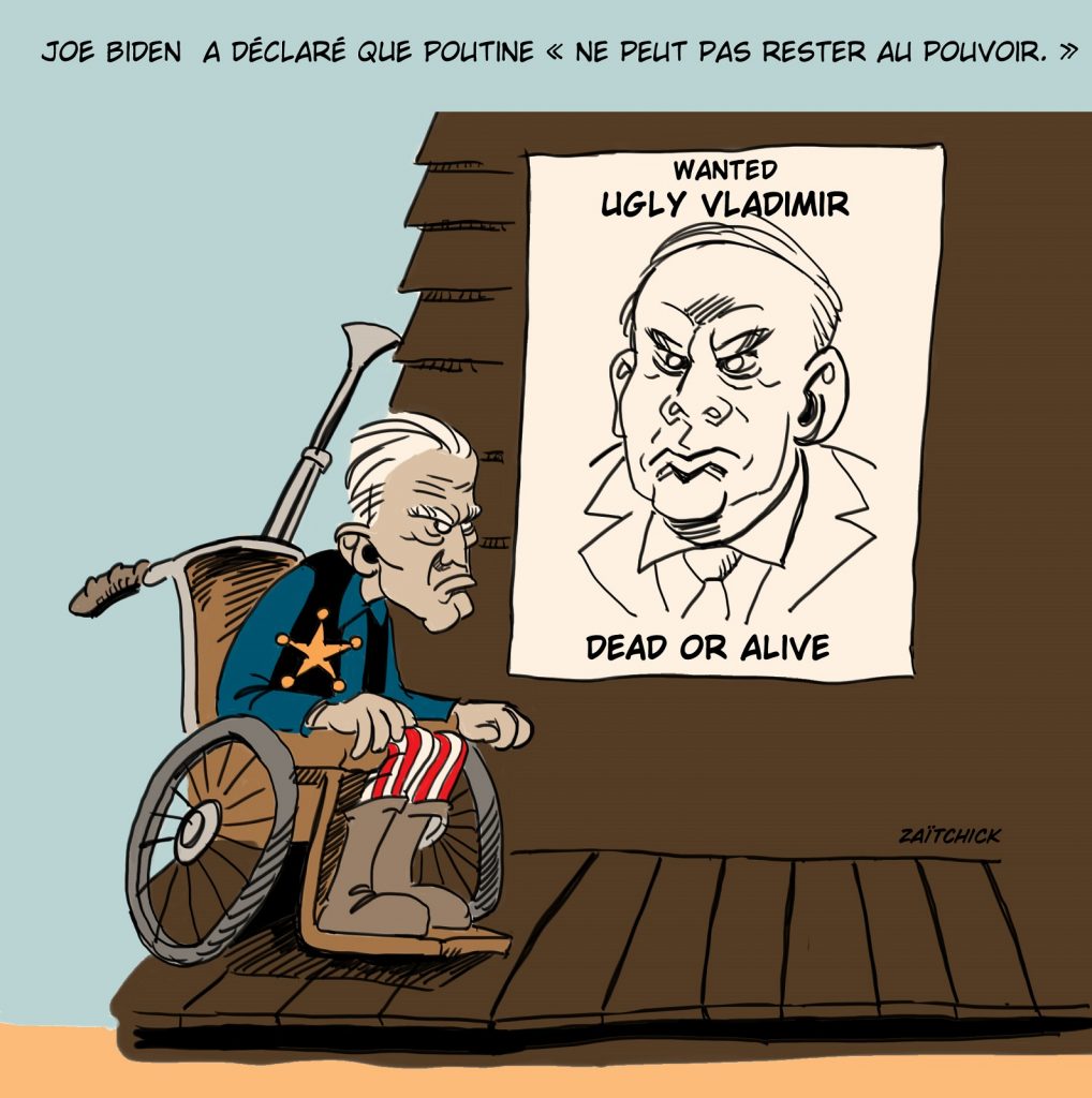 dessin presse humour guerre Ukraine Vladimir Poutine image drôle Joe Biden Lucky Luke OldTimer