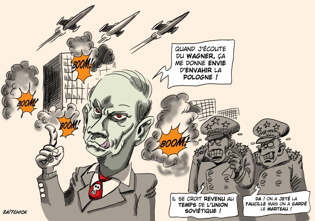 dessin presse humour Russie guerre Ukraine image drôle Vladimir Poutine groupe Wagner