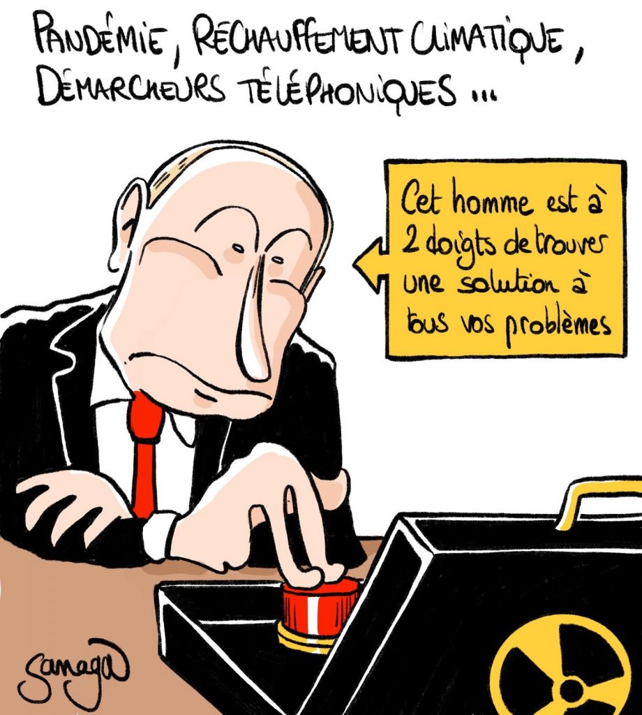 dessin presse humour guerre Ukraine Vladimir Poutine image drôle menace nucléaire