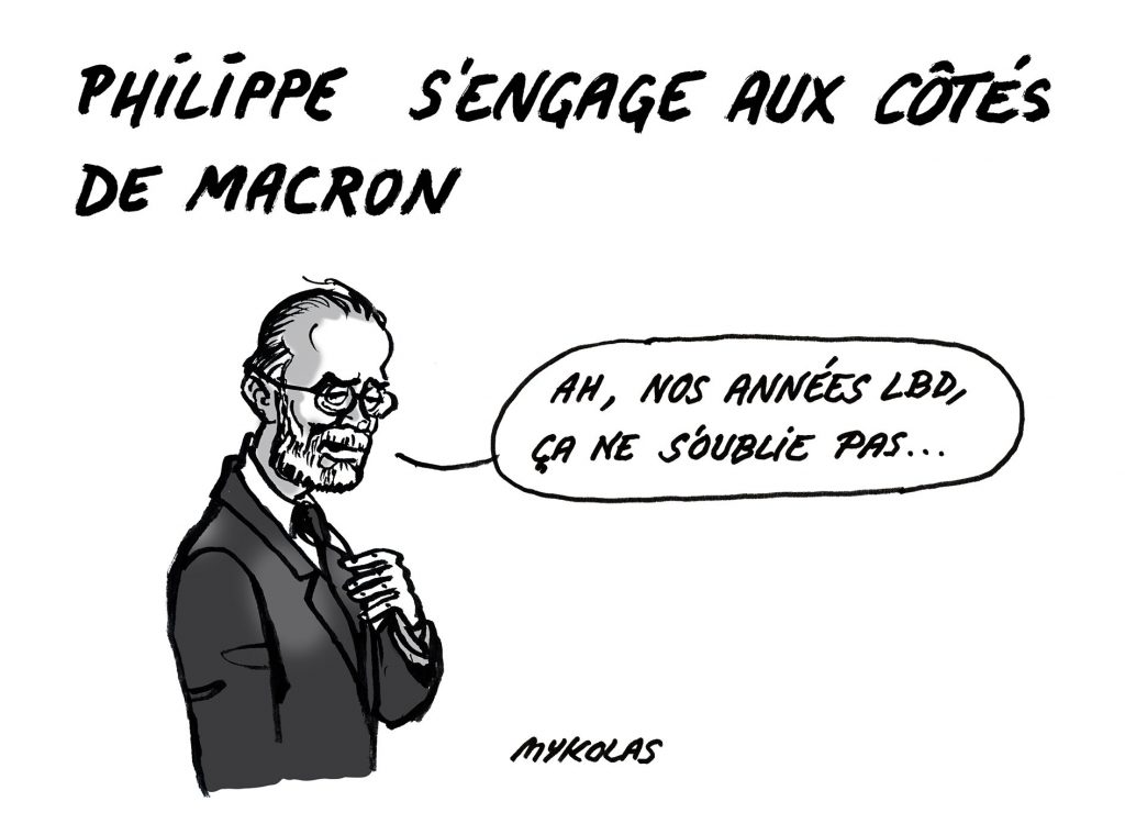 dessin presse humour présidentielle 2022 Emmanuel Macron image drôle Édouard Philippe violences policières