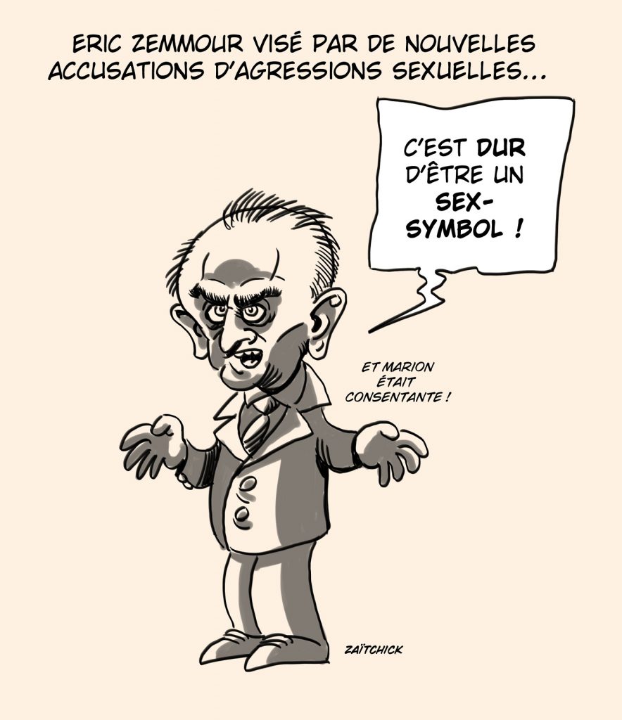 dessin presse humour présidentielle 2022 Éric Zemmour image drôle accusations agressions sexuelles