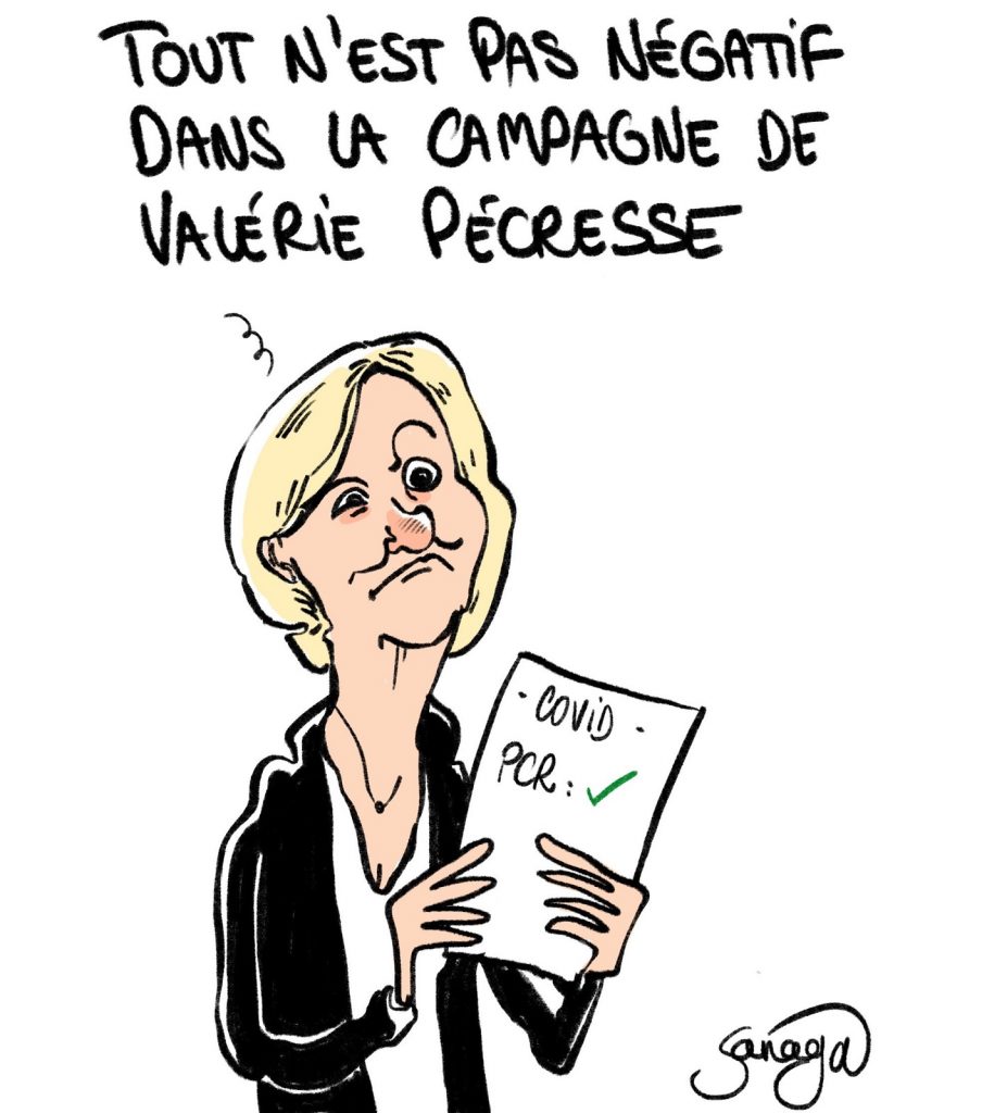 dessin presse humour présidentielle 2022 Valérie Pécresse image drôle coronavirus positivité