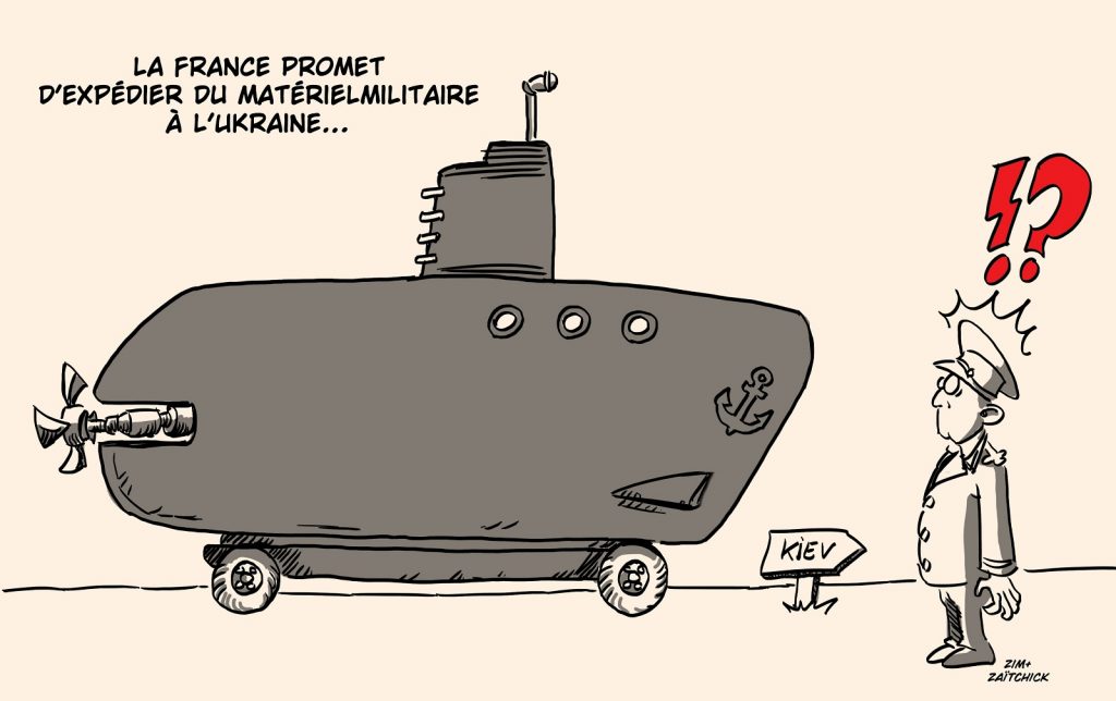 dessin presse humour guerre Ukraine Russie image drôle France sous-marins Australie
