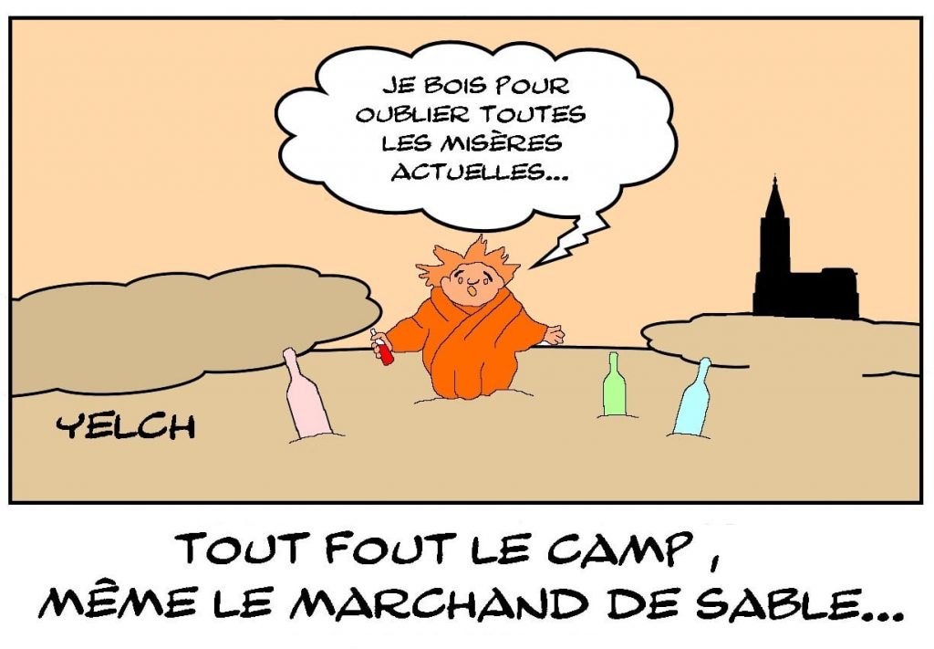 dessins humour pluie de sable Sahara image drôle marchand de sable