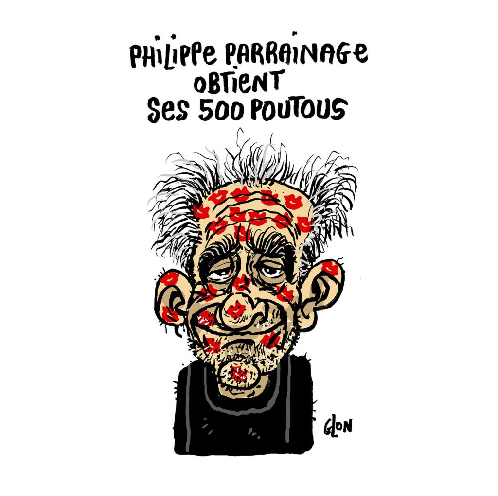 dessin presse humour présidentielle 2022 image drôle parrainages Philippe Poutou
