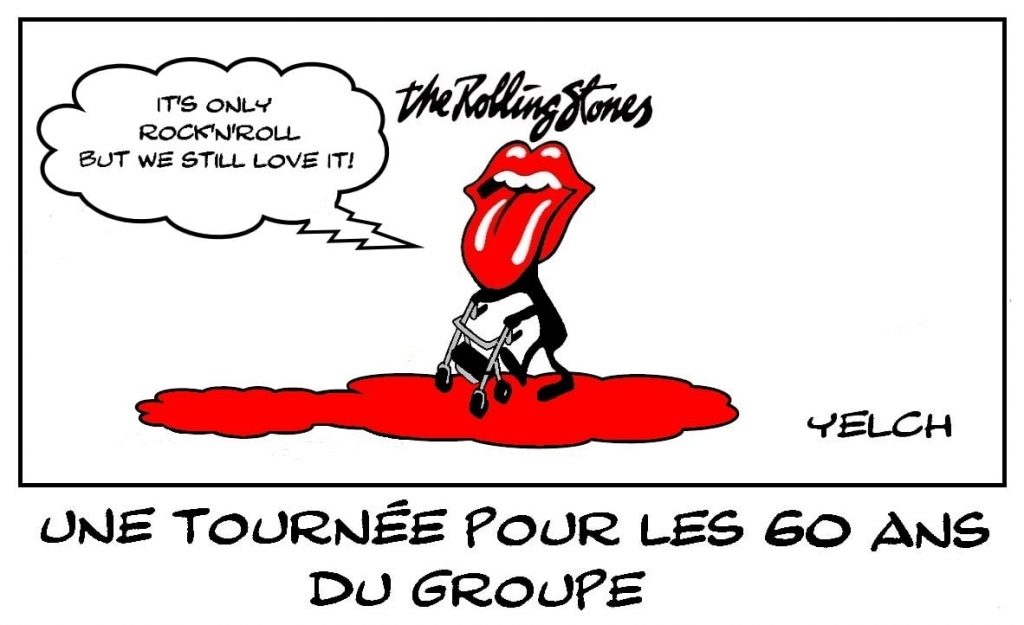 dessins humour The Rolling Stones image drôle tournée 60 ans