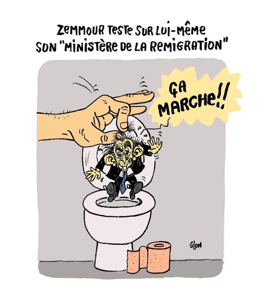 dessin presse humour Présidentielle 2022 Éric Zemmour image drôle ministère remigration