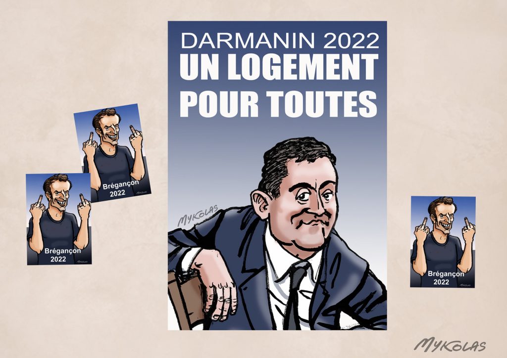dessin presse humour présidentielle 2022 deuxième tour image drôle affaire Gérald Darmanin