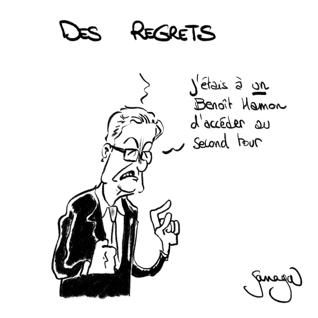 dessin presse humour présidentielle 2022 résultats image drôle Jean-Luc Mélenchon Benoît Hamon parti socialiste