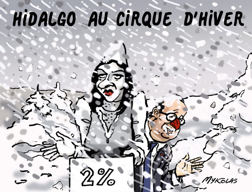 dessin presse humour Présidentielle 2022 Anne Hidalgo image drôle François Hollande cirque d’hiver