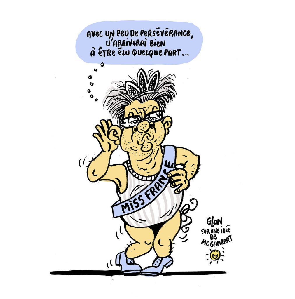 dessin presse humour présidentielle 2022 Jean-Luc Mélenchon image drôle Premier Ministre Miss France