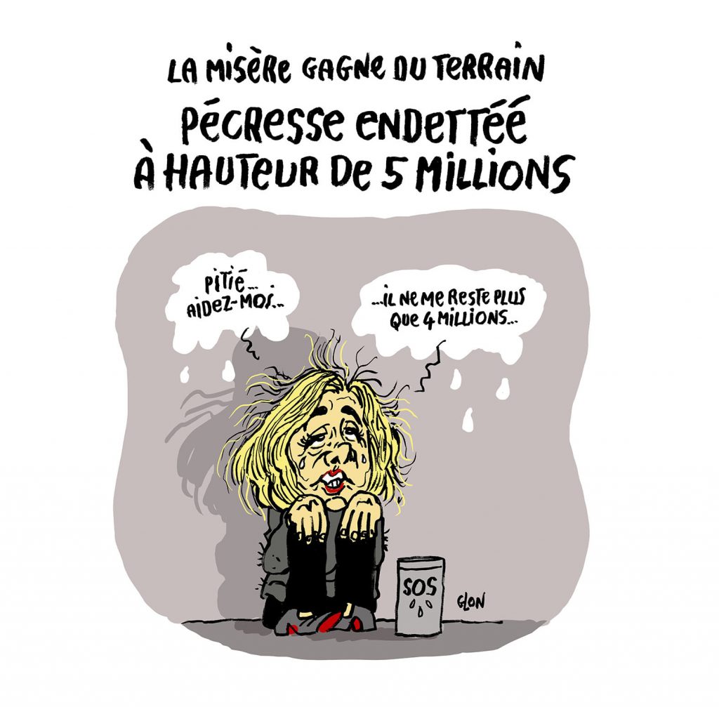 dessin presse humour présidentielle 2022 Valérie Pécresse image drôle LR endettement frais de campagne
