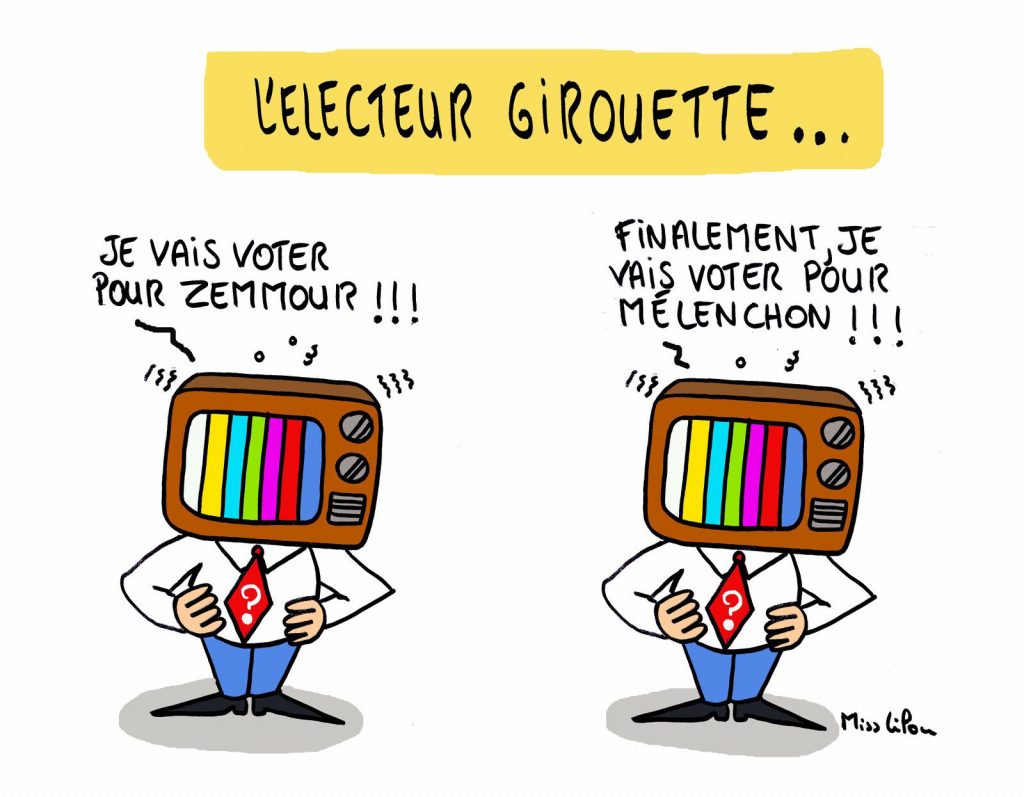 dessin presse humour présidentielle 2022 élection image drôle électeur girouette