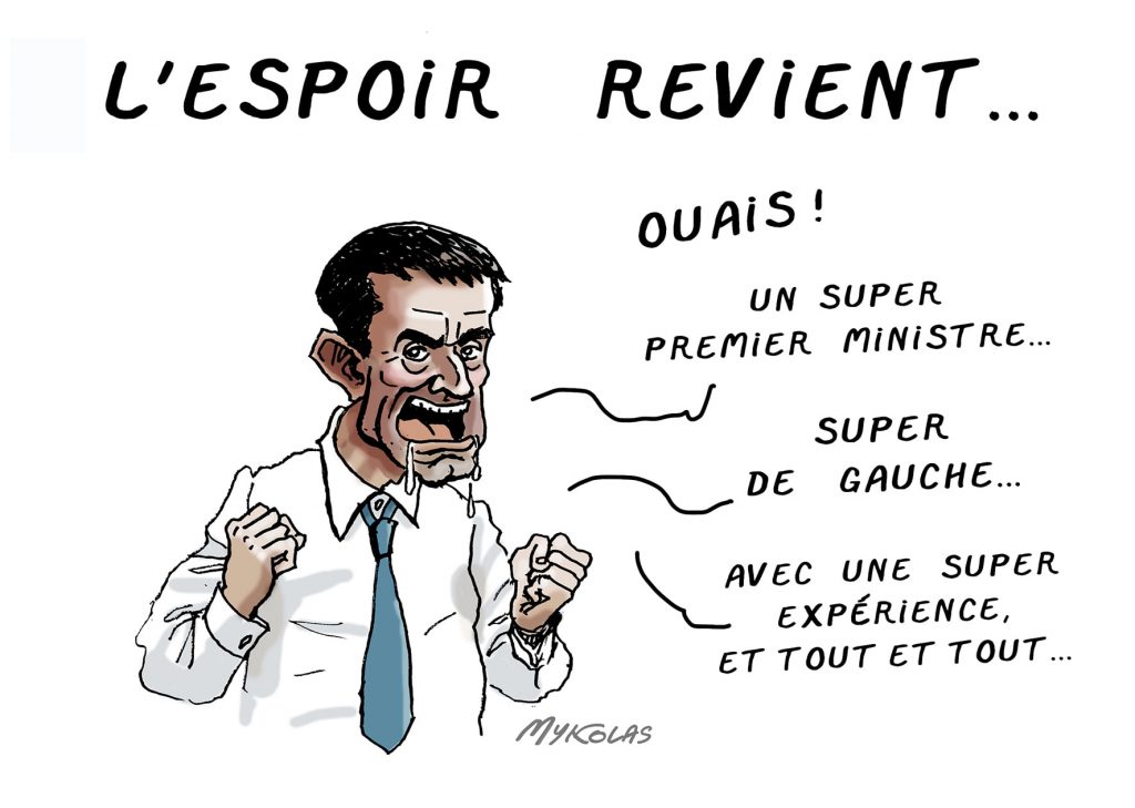 dessin presse humour présidentielle 2022 deuxième tour image drôle Manuel Valls premier ministre gauche