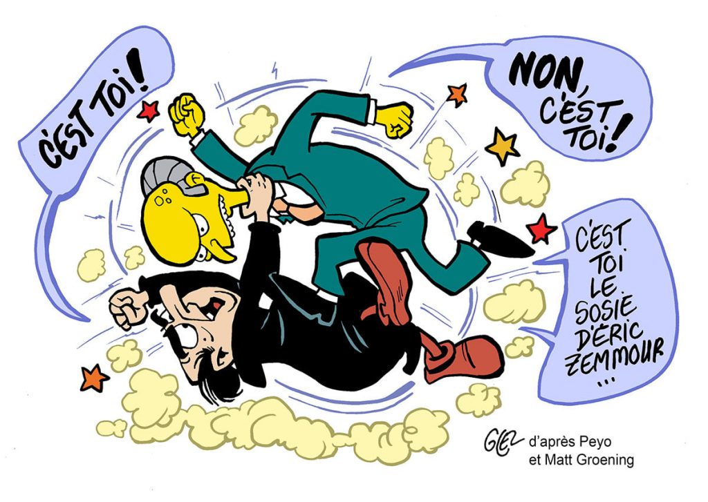 dessin presse humour sosie Éric Zemmour image drôle Gargamel Charles Montgomery Burns