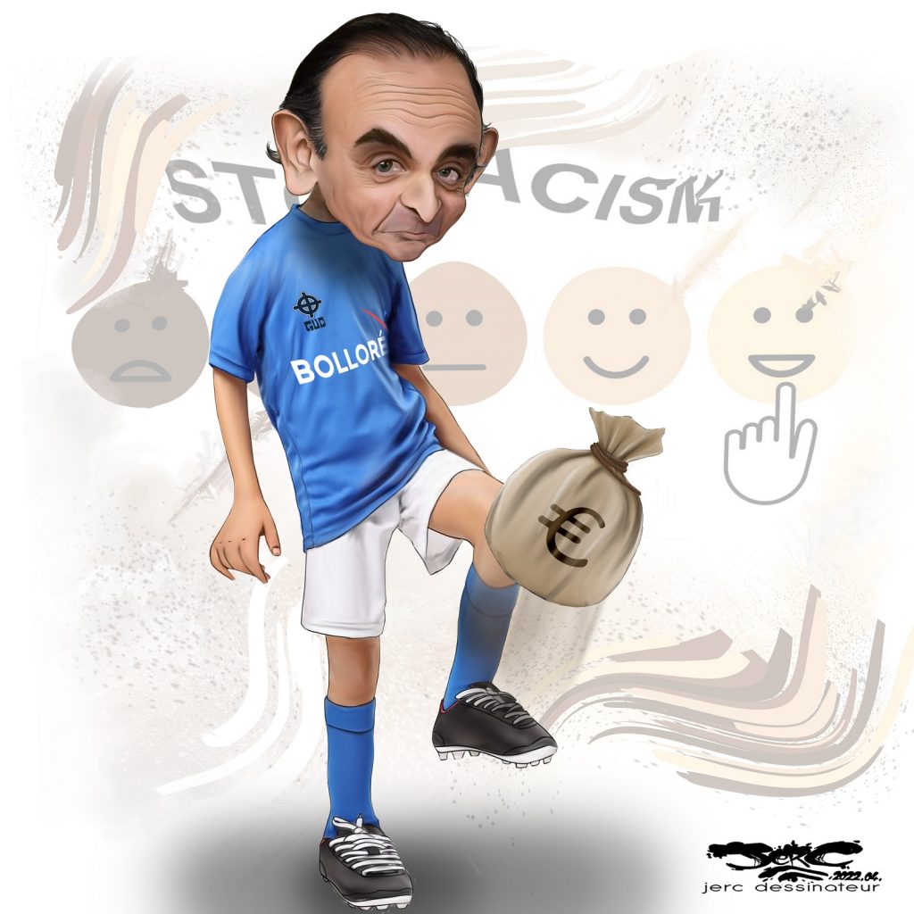 dessin presse humour Présidentielle 2022 Éric Zemmour image drôle terrain foot Zidane