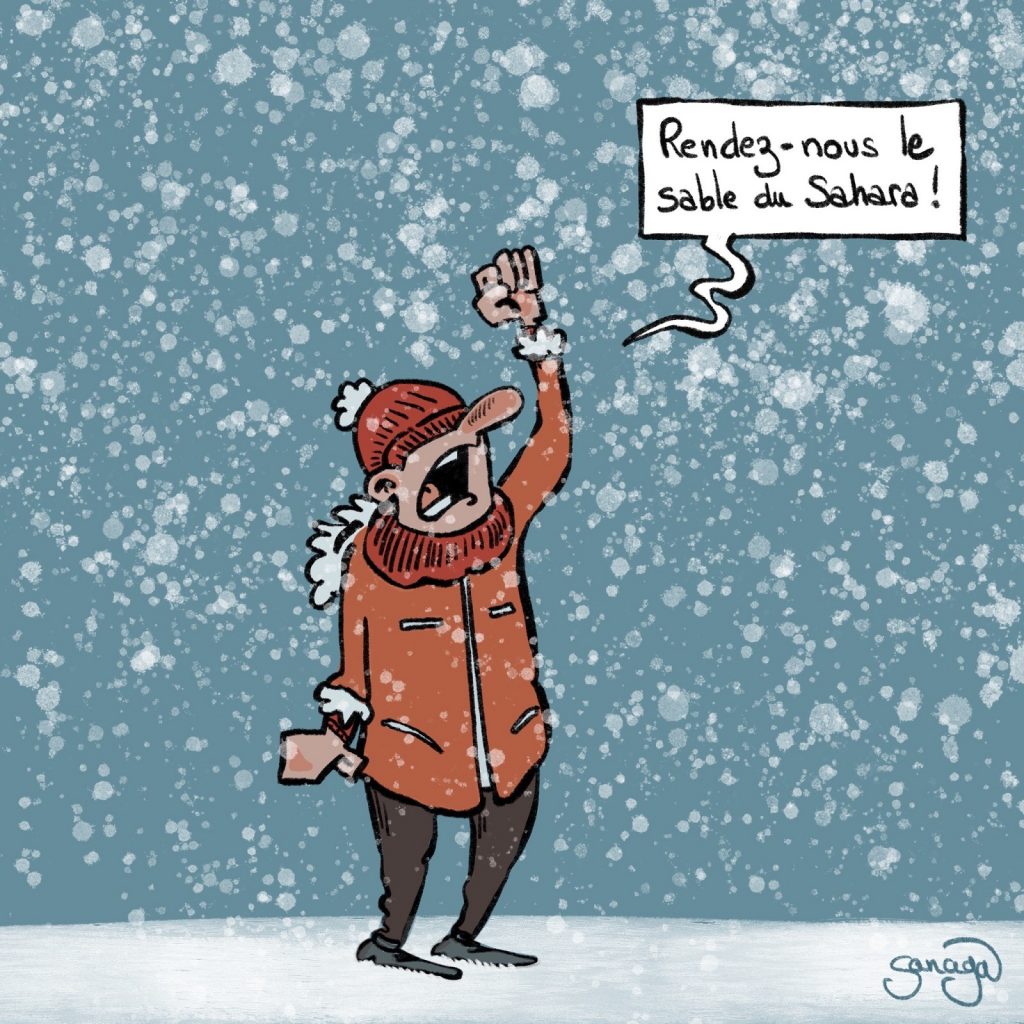 dessin presse humour météo froid image drôle sable du Sahara