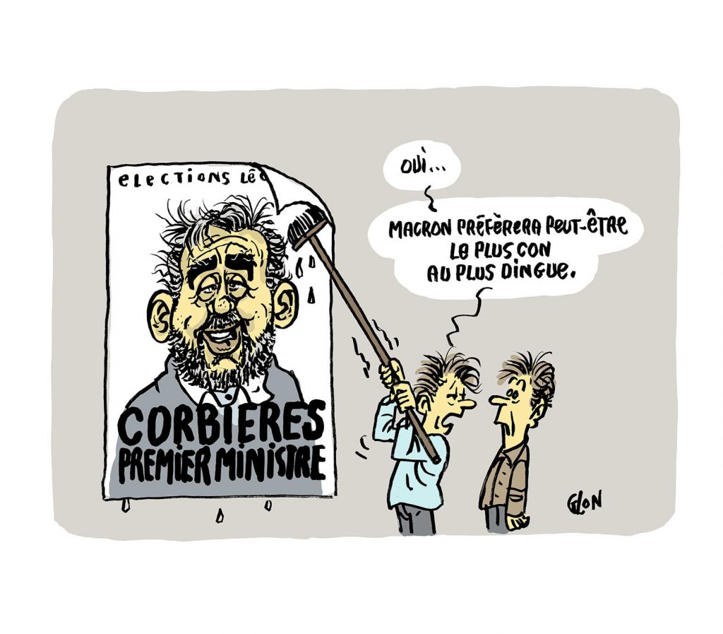 dessin presse humour législatives 2022 Jean-Luc Mélenchon image drôle Alexis Corbières Premier Ministre