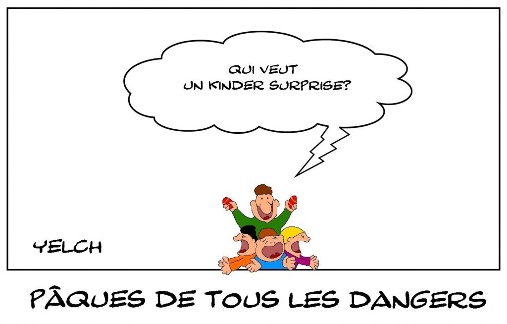 dessins humour Kinder Surprise Pâques image drôle contamination salmonelle