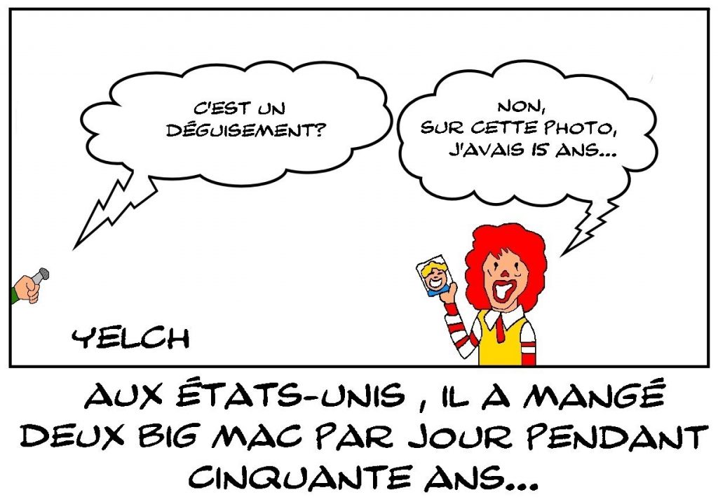 dessins humour États-Unis alimentation image drôle malbouffe McDonald’s Big Mac