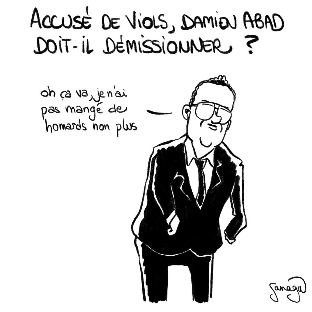 dessin presse humour gouvernement Borne Damien Abad image drôle accusation viols