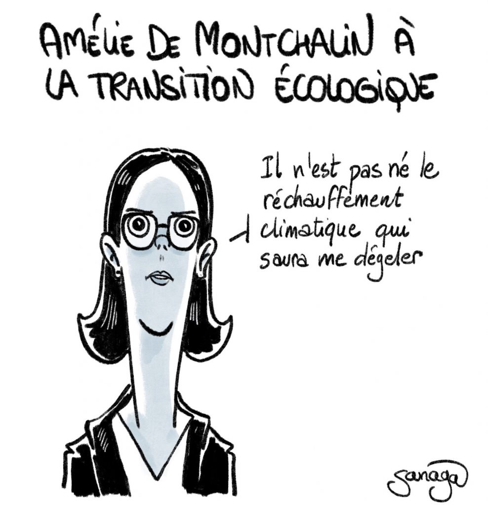 dessin presse humour gouvernement Borne Amélie de Montchalin image drôle transition écologique