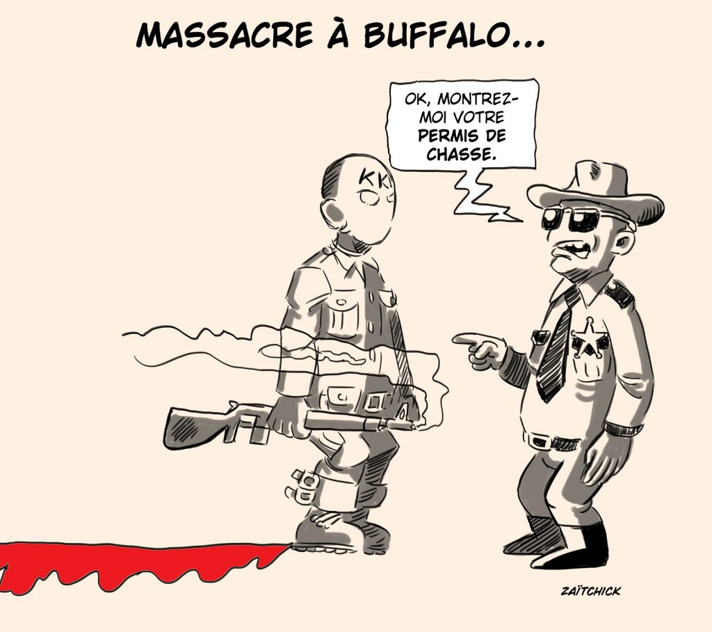 dessin presse humour États-Unis Buffalo image drôle fusillade