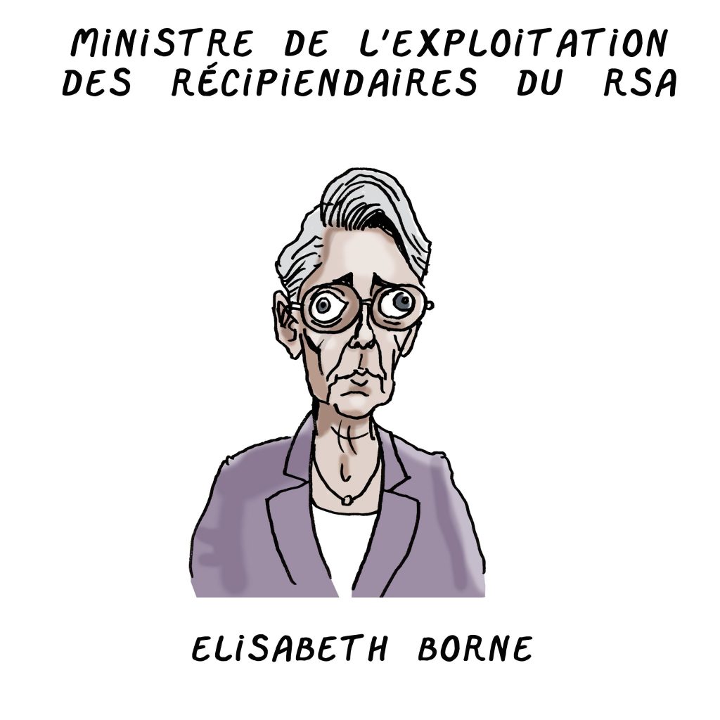 dessin presse humour Emmanuel Macron nomination image drôle première ministre Élisabeth Borne