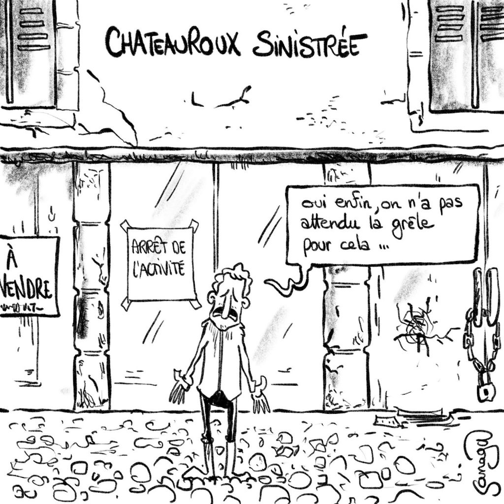 dessin presse humour Châteauroux grêle image drôle orage tempête