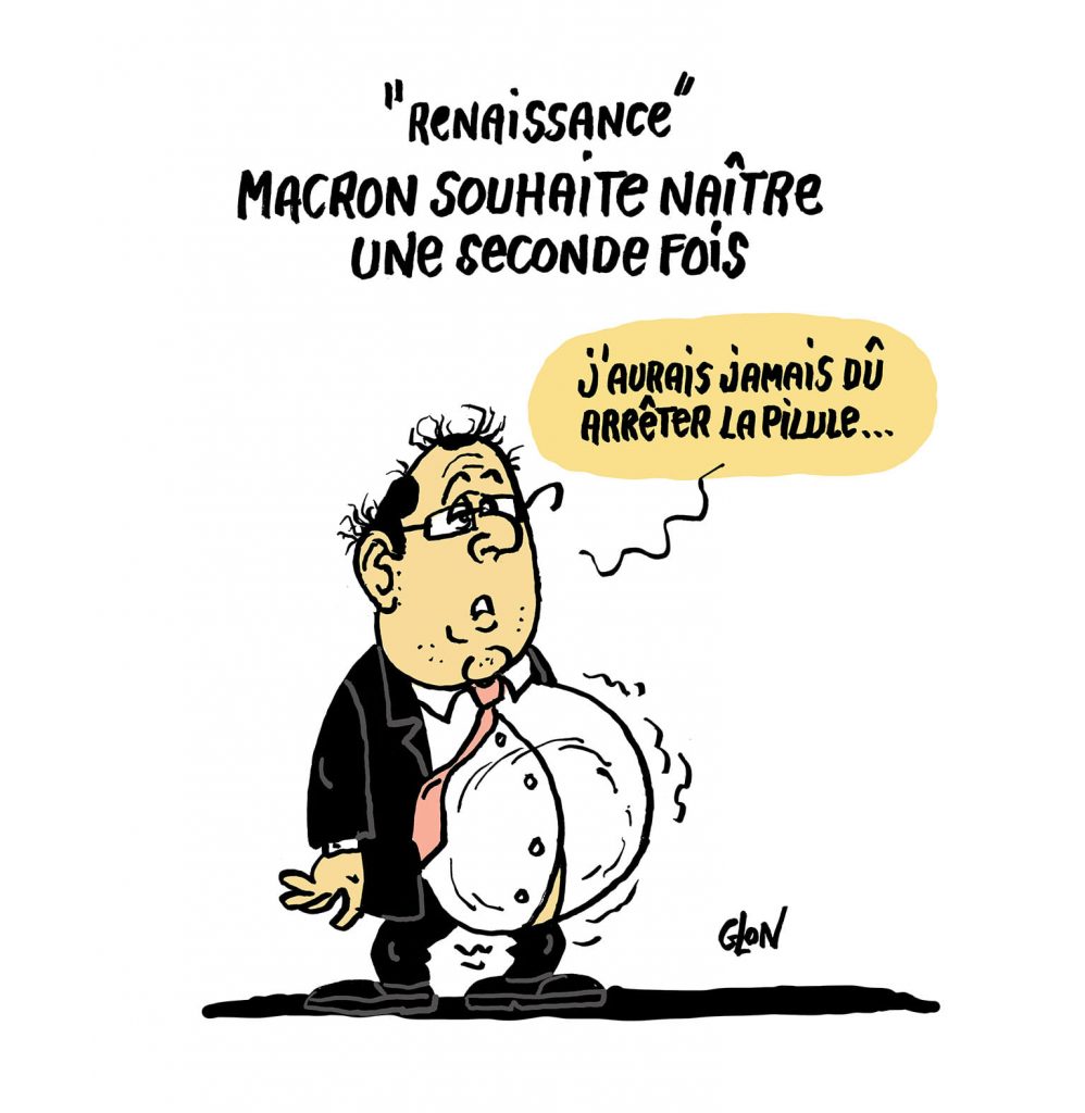 dessin presse humour changement nom LREM image drôle François Hollande Renaissance