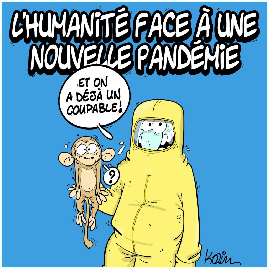 dessin presse humour épidémie variole du singe image drôle coupable monkeypox