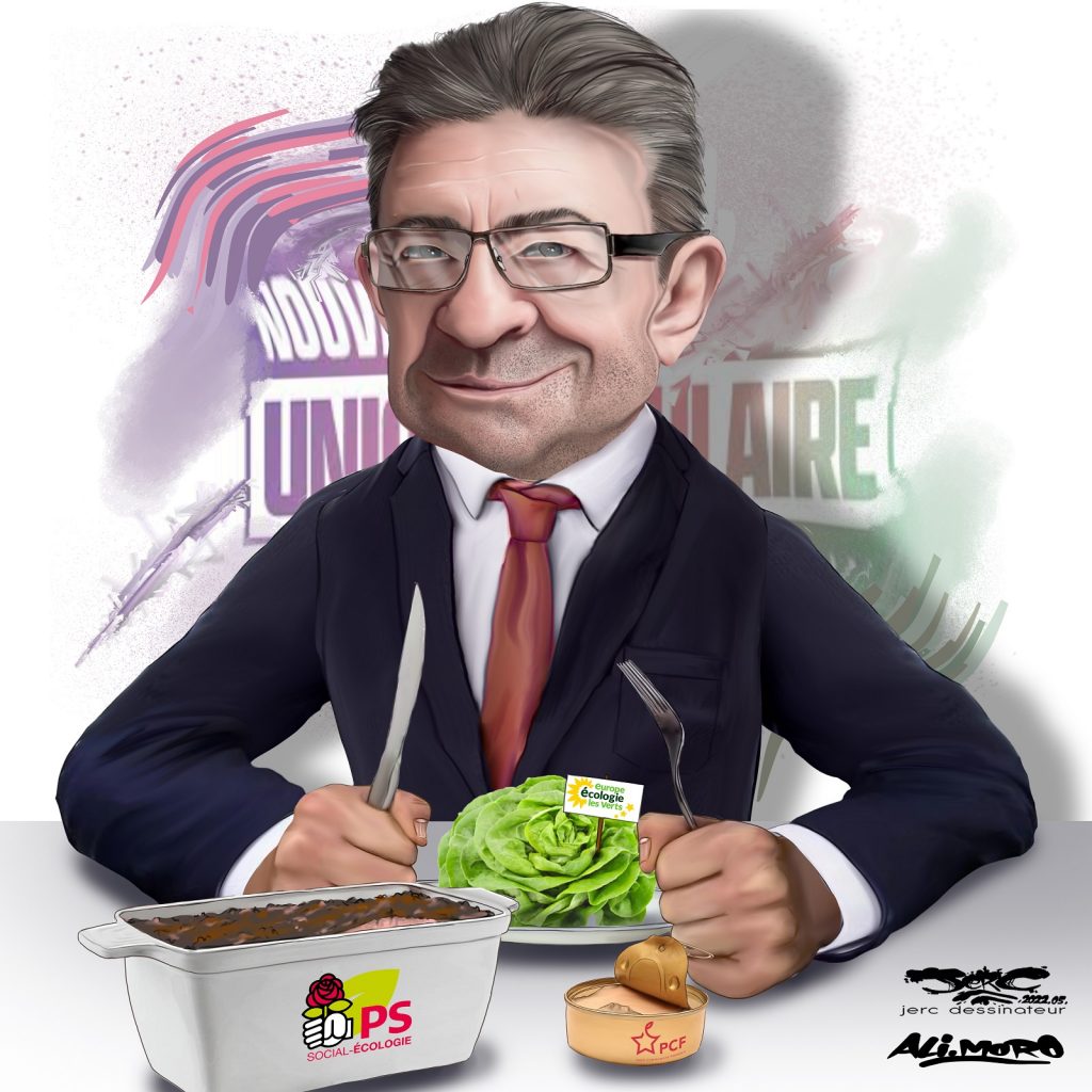 dessin presse humour législatives Jean-Luc Mélenchon image drôle union populaire