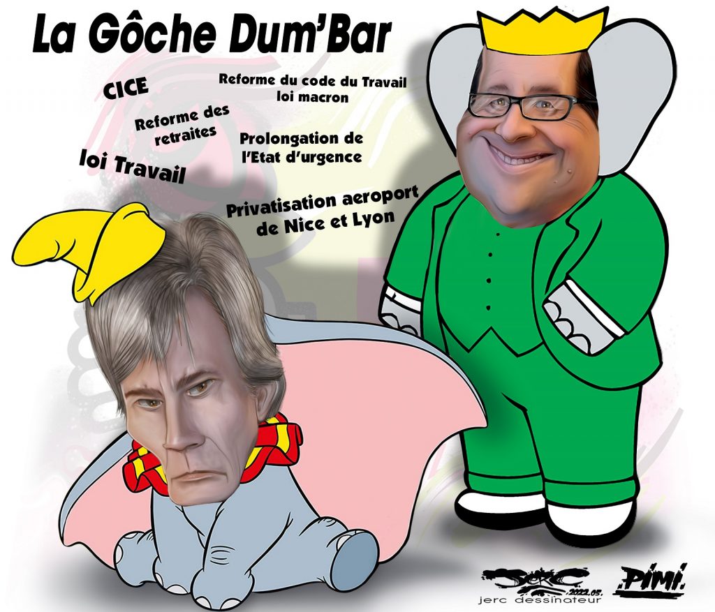 dessin presse humour Stéphane Le Foll François Hollande image drôle éléphants Parti Socialiste