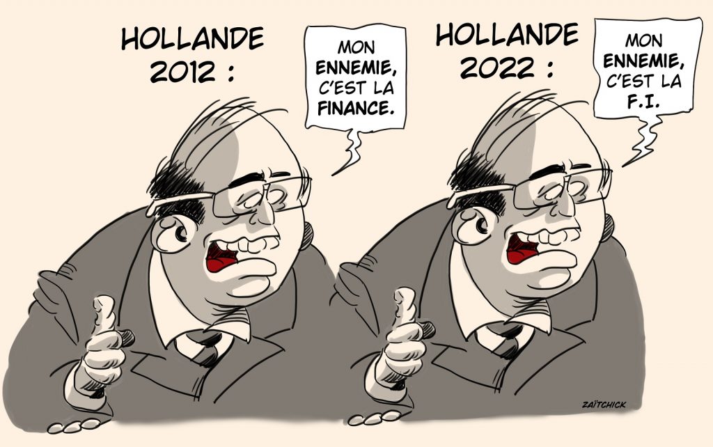 dessin presse humour législatives 2022 François Hollande image drôle Union Populaire