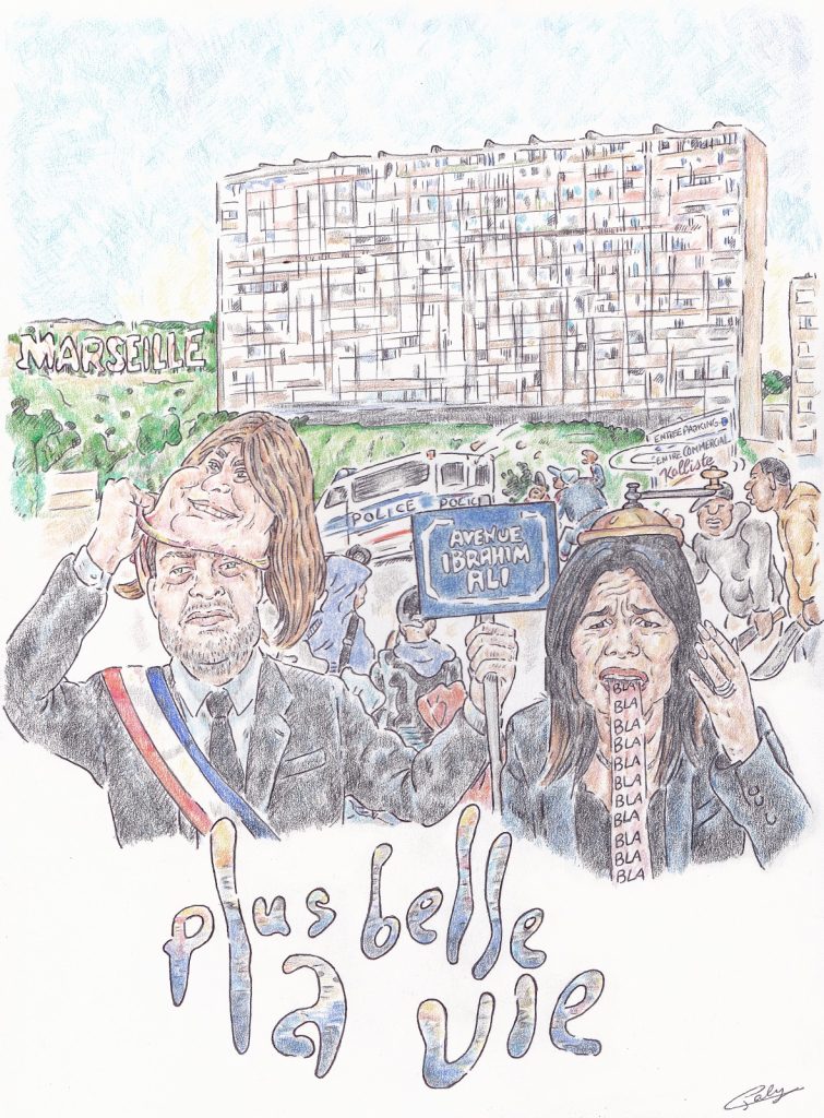 dessin presse humour Marseille Parc Kalliste image drôle Samia Ghali Benoit Payan Michèle Rubirola