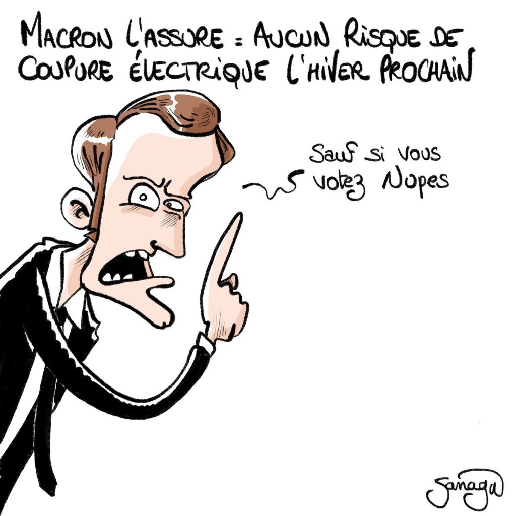 dessin presse humour Emmanuel Macron image drôle coupure électrique