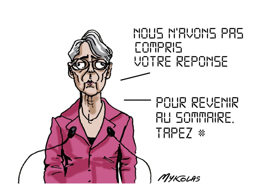 dessin presse humour résultats législatives 2022 image drôle Élisabeth Borne