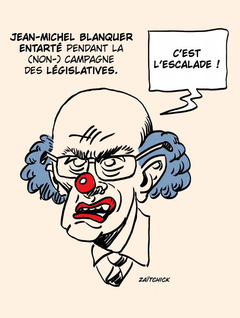 dessin presse humour législatives 2022 image drôle Jean-Michel Blanquer chantilly