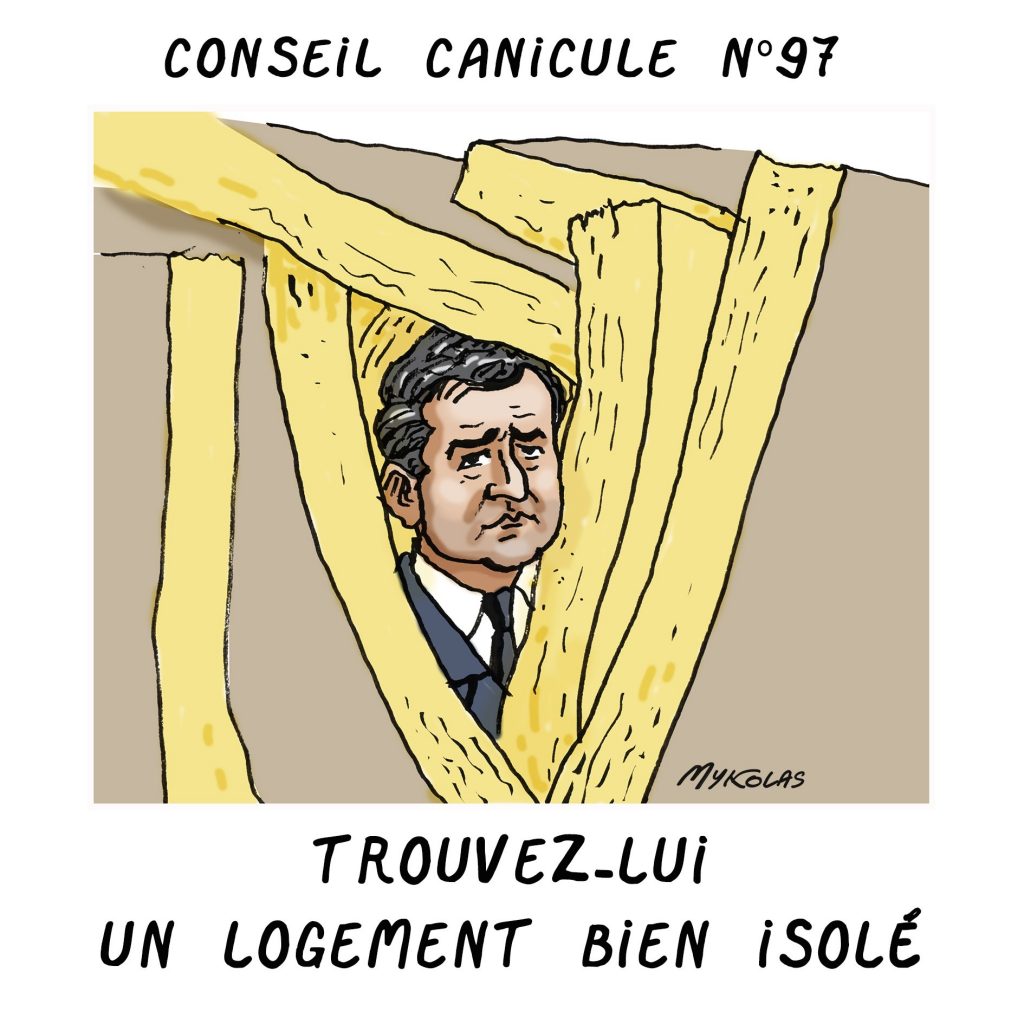 dessin presse humour législatives 2022 conseil canicule image drôle Gérald Darmanin