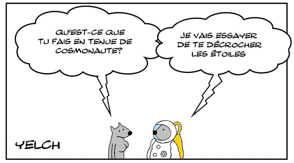 dessins humour cosmonaute image drôle décrocher les étoiles