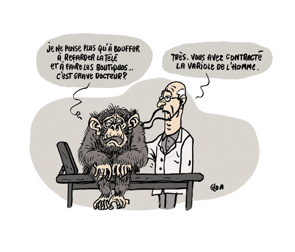 dessin presse humour épidémie variole du singe image drôle monkeypox