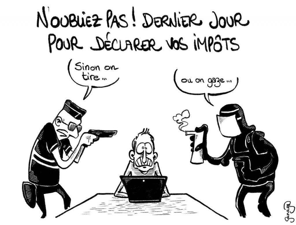 dessin presse humour déclaration d’impôts image drôle dernier jour